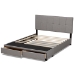 Baxton Studio Netti Light Grey Fabric Upholstered 2-Drawer King Size Platform Storage Bed - Netti-Grey-King