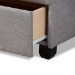 Baxton Studio Netti Light Grey Fabric Upholstered 2-Drawer King Size Platform Storage Bed - Netti-Grey-King