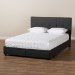 Baxton Studio Netti Dark Grey Fabric Upholstered 2-Drawer Queen Size Platform Storage Bed - Netti-Charcoal Grey-Queen