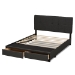 Baxton Studio Netti Dark Grey Fabric Upholstered 2-Drawer Queen Size Platform Storage Bed - Netti-Charcoal Grey-Queen
