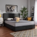 Baxton Studio Netti Dark Grey Fabric Upholstered 2-Drawer Queen Size Platform Storage Bed - Netti-Charcoal Grey-Queen