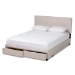 Baxton Studio Netti Beige Fabric Upholstered 2-Drawer King Size Platform Storage Bed - Netti-Beige-King