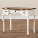 Baxton Studio Sophie Classic Traditional French Country White and Brown Finished Small 3-Drawer Wood Console Table - 132050-White-Console