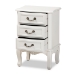 Baxton Studio Gabrielle Traditional French Country Provincial White-Finished 3-Drawer Wood End Table - ETASW-04-White-ET