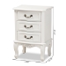 Baxton Studio Gabrielle Traditional French Country Provincial White-Finished 3-Drawer Wood End Table - ETASW-04-White-ET