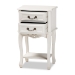 Baxton Studio Gabrielle Traditional French Country Provincial White-Finished 2-Drawer Wood End Table - ETASW-06-White-ET