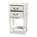 Baxton Studio Gabrielle Traditional French Country Provincial White-Finished 2-Drawer Wood End Table - ETASW-06-White-ET