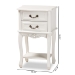 Baxton Studio Gabrielle Traditional French Country Provincial White-Finished 2-Drawer Wood End Table - ETASW-06-White-ET