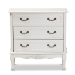 Baxton Studio Gabrielle Traditional French Country Provincial White-Finished 3-Drawer Wood Storage Cabinet - ETASW-08-White-3DW-Cabinet