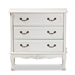 Baxton Studio Gabrielle Traditional French Country Provincial White-Finished 3-Drawer Wood Storage Cabinet - ETASW-08-White-3DW-Cabinet
