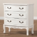 Baxton Studio Gabrielle Traditional French Country Provincial White-Finished 3-Drawer Wood Storage Cabinet - ETASW-08-White-3DW-Cabinet