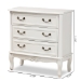 Baxton Studio Gabrielle Traditional French Country Provincial White-Finished 3-Drawer Wood Storage Cabinet - ETASW-08-White-3DW-Cabinet