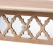 Baxton Studio Celia Transitional Rustic French Country White-Washed Wood and Mirror 2-Drawer Quatrefoil Console Table - JY17A044-Natural Brown/Silver-Console