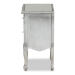 Baxton Studio Leonie Modern Transitional French Brushed Silver Finished Wood and Mirrored Glass 2-Drawer End Table - JY18A035-Silver-ET