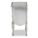 Baxton Studio Leonie Modern Transitional French Brushed Silver Finished Wood and Mirrored Glass 2-Drawer End Table - JY18A035-Silver-ET