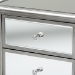 Baxton Studio Leonie Modern Transitional French Brushed Silver Finished Wood and Mirrored Glass 2-Drawer End Table - JY18A035-Silver-ET