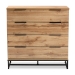 Baxton Studio Reid Modern and Contemporary Industrial Oak Finished Wood and Black Metal 4-Drawer Dresser - CH8000-Oak/Black-4DW-Dresser