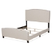 Baxton Studio Morgan Modern Transitional Beige Fabric Upholstered King Size Panel Bed - Morgan-Beige-King