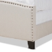 Baxton Studio Morgan Modern Transitional Beige Fabric Upholstered King Size Panel Bed - Morgan-Beige-King