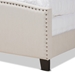 Baxton Studio Morgan Modern Transitional Beige Fabric Upholstered King Size Panel Bed - Morgan-Beige-King