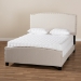 Baxton Studio Morgan Modern Transitional Beige Fabric Upholstered King Size Panel Bed - Morgan-Beige-King