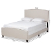 Baxton Studio Morgan Modern Transitional Beige Fabric Upholstered King Size Panel Bed - Morgan-Beige-King