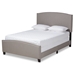Baxton Studio Morgan Modern Transitional Grey Fabric Upholstered Queen Size Panel Bed
