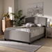 Baxton Studio Morgan Modern Transitional Grey Fabric Upholstered Queen Size Panel Bed - Morgan-Grey-Queen
