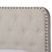 Baxton Studio Annalisa Modern Transitional Beige Fabric Upholstered Button Tufted Queen Size Panel Bed - Annalisa-Beige-Queen