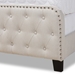 Baxton Studio Annalisa Modern Transitional Beige Fabric Upholstered Button Tufted Full Size Panel Bed - Annalisa-Beige-Full