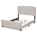 Baxton Studio Marion Modern Transitional Beige Fabric Upholstered Button Tufted Full Size Panel Bed - Marion-Beige-Full