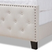 Baxton Studio Marion Modern Transitional Beige Fabric Upholstered Button Tufted Queen Size Panel Bed - Marion-Beige-Queen