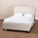 Baxton Studio Marion Modern Transitional Beige Fabric Upholstered Button Tufted Full Size Panel Bed - Marion-Beige-Full