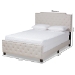 Baxton Studio Marion Modern Transitional Beige Fabric Upholstered Button Tufted Full Size Panel Bed - Marion-Beige-Full
