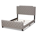 Baxton Studio Marion Modern Transitional Grey Fabric Upholstered Button Tufted King Size Panel Bed - Marion-Grey-King