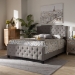 Baxton Studio Marion Modern Transitional Grey Fabric Upholstered Button Tufted King Size Panel Bed - Marion-Grey-King
