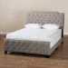 Baxton Studio Marion Modern Transitional Grey Fabric Upholstered Button Tufted King Size Panel Bed - Marion-Grey-King