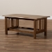 Baxton Studio Rylie Traditional Transitional Mission Style Walnut Brown Finished Rectangular Wood Coffee Table - SW135-Walnut-M17-CT
