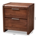 Baxton Studio Torres Modern and Contemporary Brown Oak Finished 2-Drawer Wood Nightstand - Torres-Rain Oak-NS