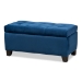 Baxton Studio Michaela Modern and Contemporary Navy Blue Velvet Fabric Upholstered Storage Ottoman