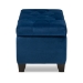 Baxton Studio Michaela Modern and Contemporary Navy Blue Velvet Fabric Upholstered Storage Ottoman - WS-20091-Navy Blue Velvet-Otto