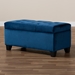 Baxton Studio Michaela Modern and Contemporary Navy Blue Velvet Fabric Upholstered Storage Ottoman - WS-20091-Navy Blue Velvet-Otto