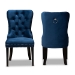 Baxton Studio Remy Modern Transitional Navy Blue Velvet Fabric Upholstered Espresso Finished 2-Piece Wood Dining Chair Set - WS-F458-Navy Blue Velvet/Espresso-DC