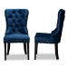 Baxton Studio Remy Modern Transitional Navy Blue Velvet Fabric Upholstered Espresso Finished 2-Piece Wood Dining Chair Set - WS-F458-Navy Blue Velvet/Espresso-DC