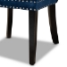 Baxton Studio Remy Modern Transitional Navy Blue Velvet Fabric Upholstered Espresso Finished 2-Piece Wood Dining Chair Set - WS-F458-Navy Blue Velvet/Espresso-DC