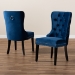 Baxton Studio Remy Modern Transitional Navy Blue Velvet Fabric Upholstered Espresso Finished 2-Piece Wood Dining Chair Set - WS-F458-Navy Blue Velvet/Espresso-DC