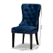 Baxton Studio Remy Modern Transitional Navy Blue Velvet Fabric Upholstered Espresso Finished 2-Piece Wood Dining Chair Set - WS-F458-Navy Blue Velvet/Espresso-DC
