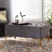 Baxton Studio Valere Glam and Luxe Grey Velvet Fabric Upholstered Gold Finished Button Tufted Storage Ottoman - WS-H68-GD-Grey Velvet/Gold-Otto