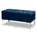 Baxton Studio Valere Glam and Luxe Navy Blue Velvet Fabric Upholstered Gold Finished Button Tufted Storage Ottoman - WS-H68-GD-Navy Blue Velvet/Gold-Otto