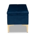 Baxton Studio Valere Glam and Luxe Navy Blue Velvet Fabric Upholstered Gold Finished Button Tufted Storage Ottoman - WS-H68-GD-Navy Blue Velvet/Gold-Otto